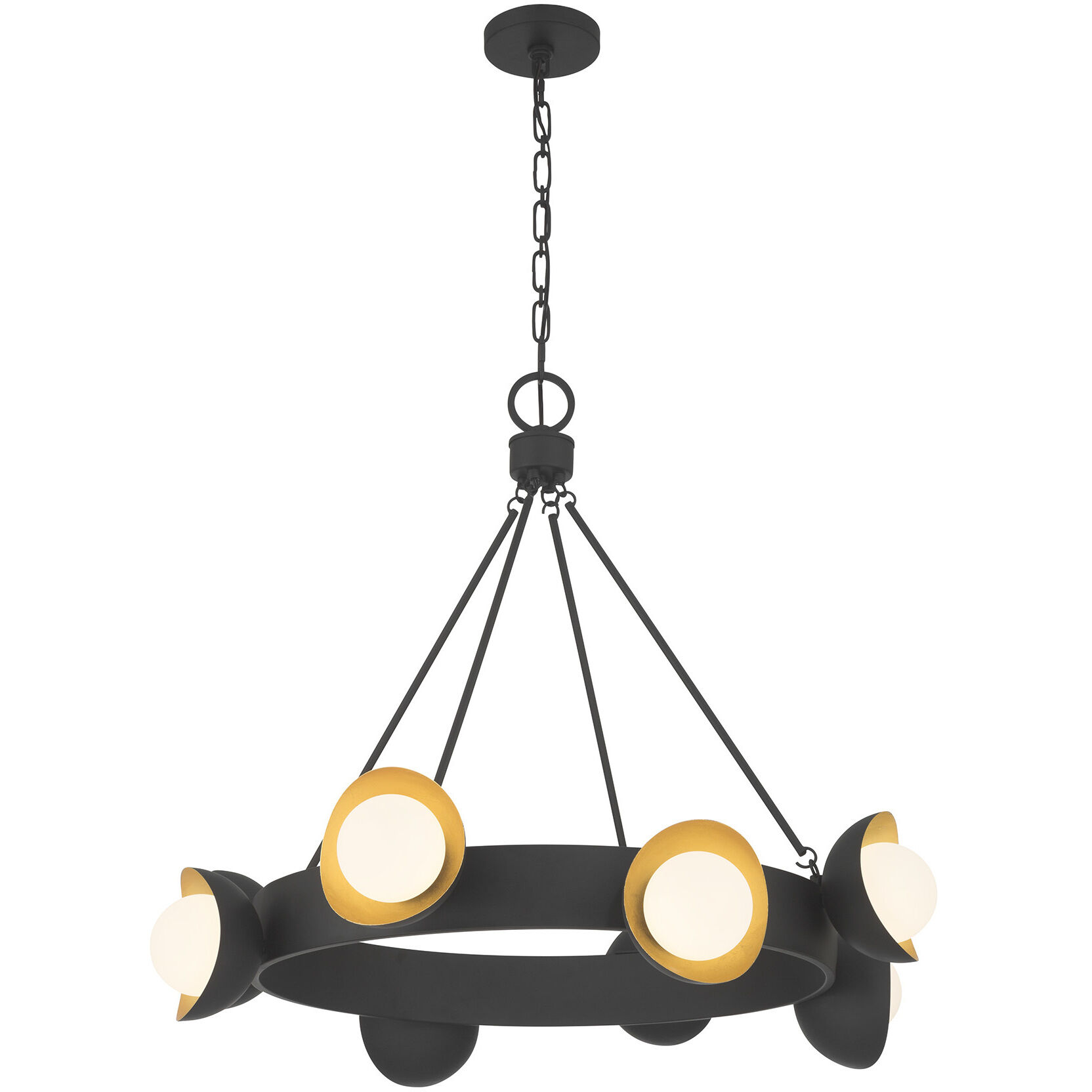 Pierson LED 33 inch Black Cashmere and True Gold Chandelier Ceiling Light