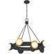 Pierson LED 33 inch Black Cashmere and True Gold Chandelier Ceiling Light