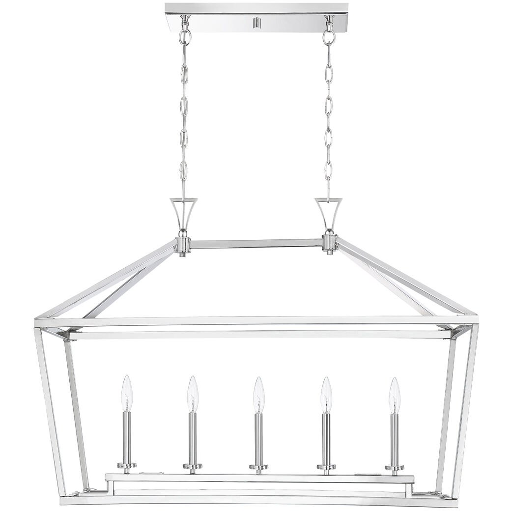 Townsend 5 Light 44 inch Polished Nickel Linear Chandelier Ceiling Light, Essentials