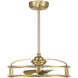 Vesta 14 inch Warm Brass with Gold Blades Fan D'Lier