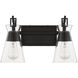 Lakewood 2 Light 16 inch Black Bathroom Vanity Light Wall Light, Essentials