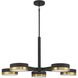 Ashor LED 34 inch Matte Black with Warm Brass Accents Chandelier Ceiling Light
