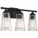 Chantilly 3 Light 22 inch Black Bathroom Vanity Light Wall Light, Essentials