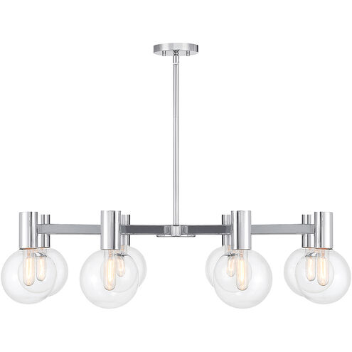 Wright 8 Light 40 inch Polished Chrome Chandelier Ceiling Light