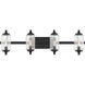 Holton 4 Light 32 inch Matte Black Bathroom Vanity Light Wall Light