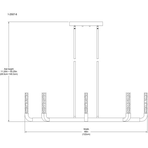 Del Mar LED 48 inch Warm Brass Chandelier Ceiling Light