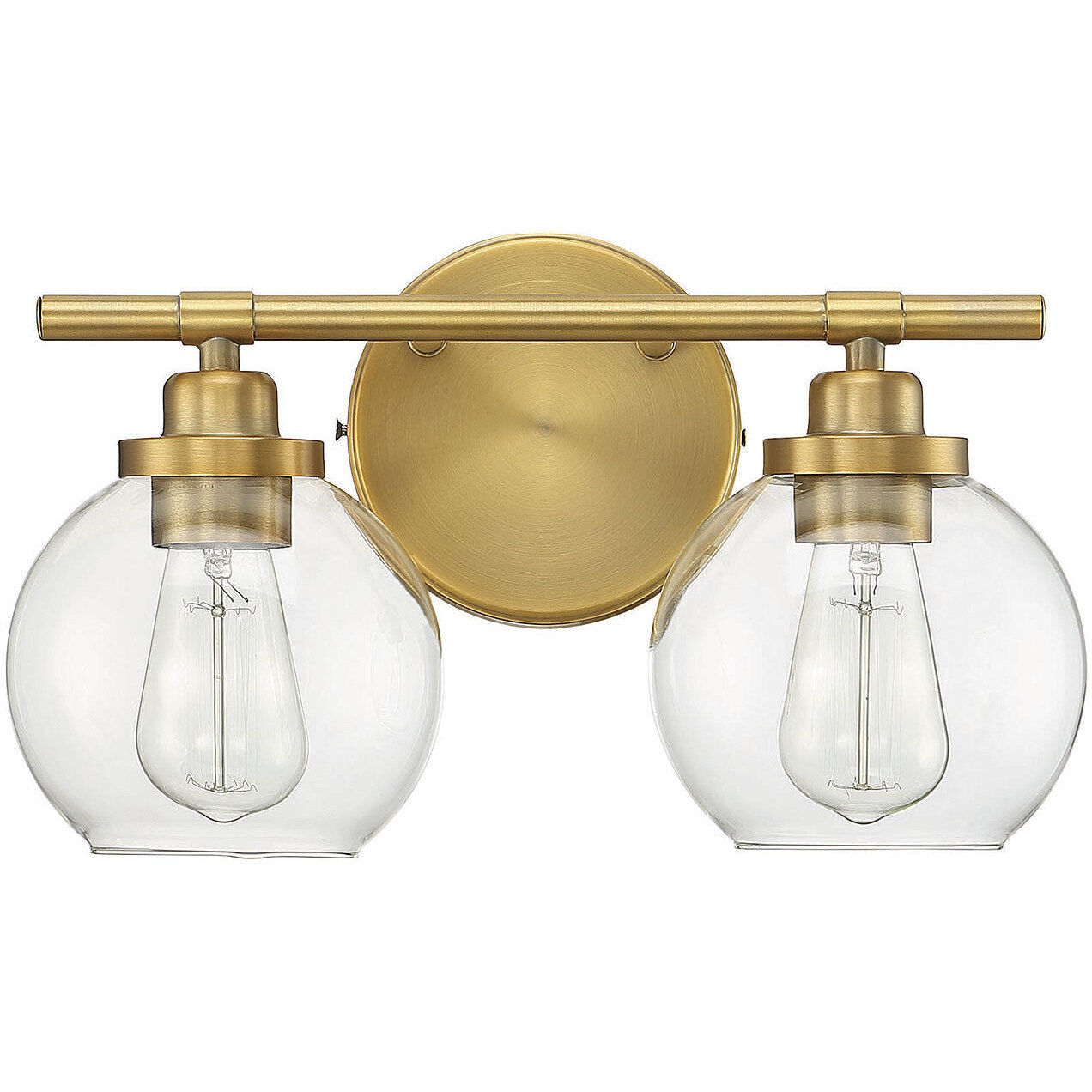 Savoy House 8 4050 2 322 Carson 2 Light 14 inch Warm Brass Bathroom Vanity Light Wall Light Essentials