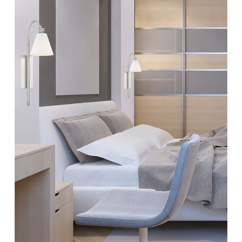 Rutland 11.5 inch 60 watt Satin Nickel Adjustable Wall Sconce Wall Light, Essentials