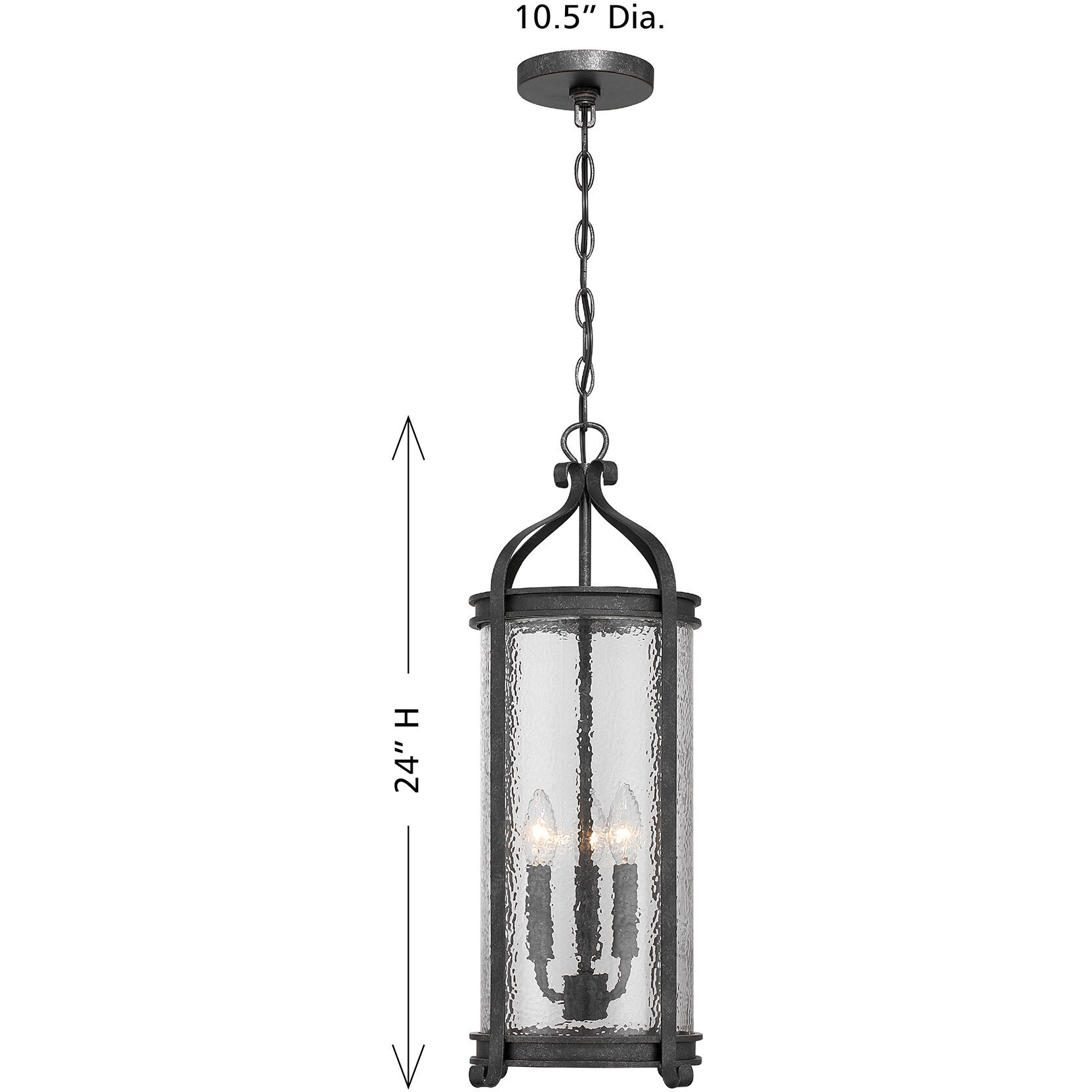 Preston 3 Light 10.5 inch Iron Oxide Outdoor Hanging Lantern