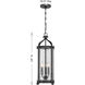 Preston 3 Light 10.5 inch Iron Oxide Outdoor Hanging Lantern