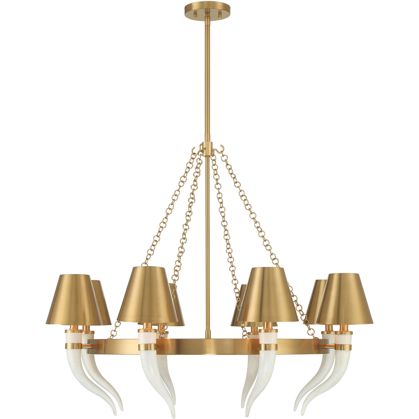 Hearne 8 Light 36 inch Warm Brass Chandelier Ceiling Light