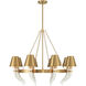 Hearne 8 Light 36 inch Warm Brass Chandelier Ceiling Light