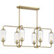 Holton Linear Chandelier Ceiling Light in Warm Brass