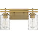 Baxter 2 Light 15 inch Warm Brass Bathroom Vanity Light Wall Light, Lighting One
