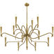Tremont 12 Light 44 inch Riviera Brass Chandelier Ceiling Light
