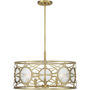 Balfour 5 Light 24 inch Warm Brass Convertible Semi-Flush or Pendant Ceiling Light