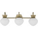 Melbourne 3 Light 25.5 inch Noble Brass Bathroom Vanity Light Wall Light