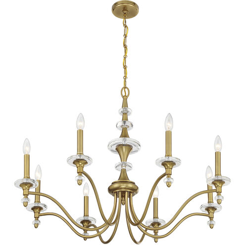 Champlain 8 Light 35 inch Warm Brass Chandelier Ceiling Light