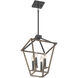 Oaklawn 4 Light 12 inch Whiskey Wood Pendant Ceiling Light