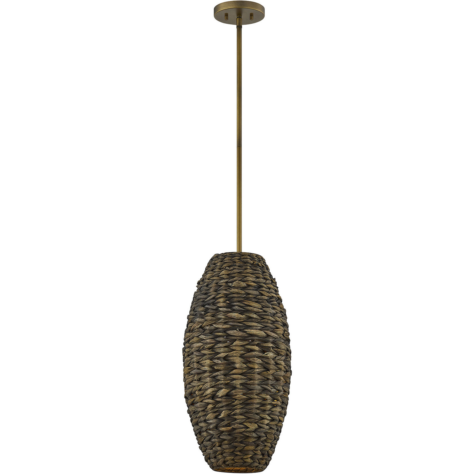 Tierra Brisa 1 Light 10 inch Riviera Brass Pendant Ceiling Light