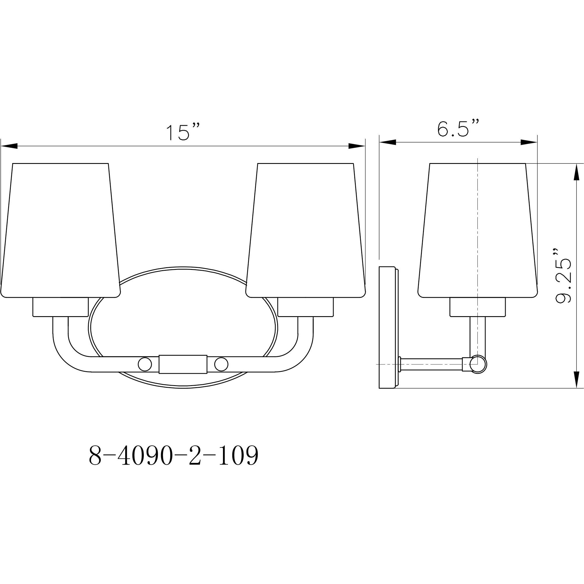 Capra 2 Light 15 inch Warm Brass Bathroom Vanity Light Wall Light, Essentials