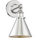 Glenn 9 inch 60.00 watt Polished Nickel Adjustable Wall Sconce Wall Light, Essentials