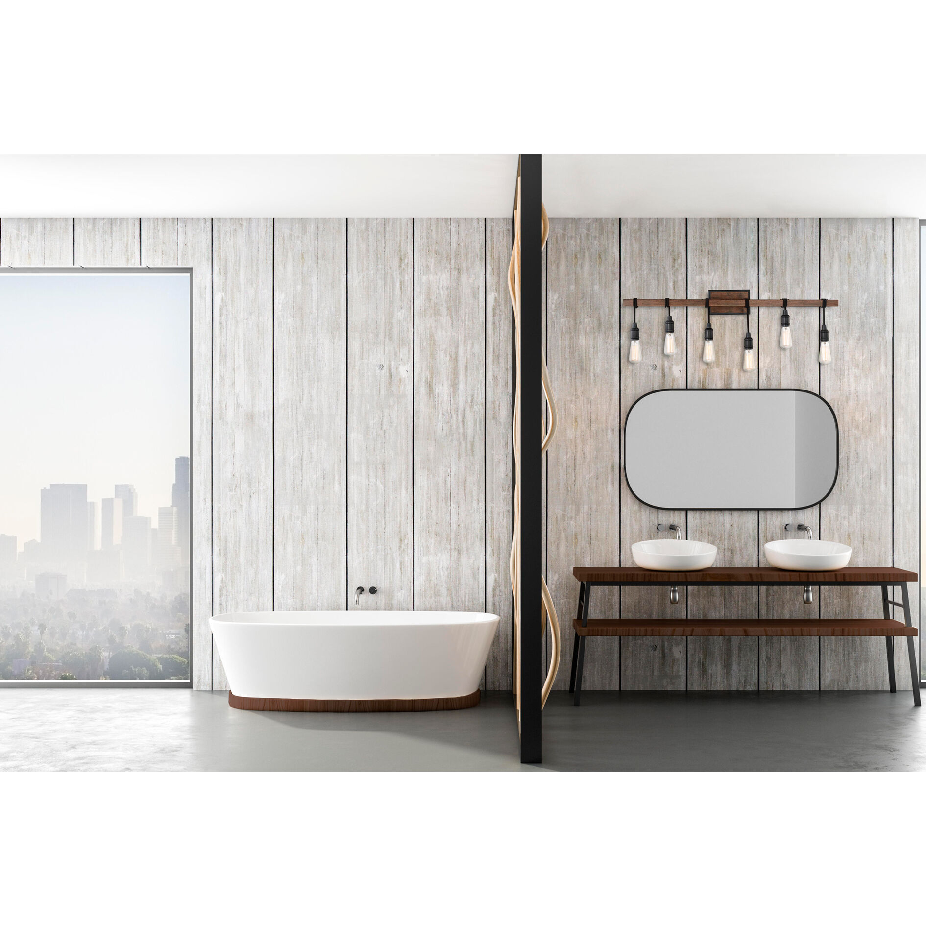 Burgess 6 Light 39 inch Durango Bathroom Vanity Light Wall Light