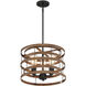 Blaine 3 Light 14 inch Natural Walnut with Black Accents Covertible SemiFlush Ceiling Light