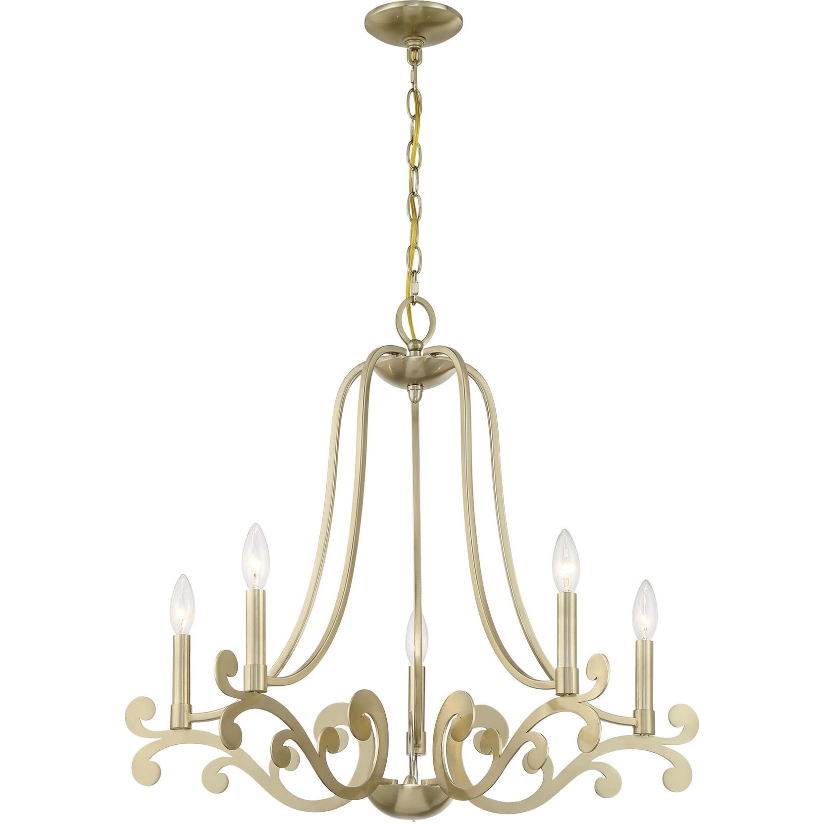 Lombard 5 Light 27 inch Noble Brass Chandelier Ceiling Light