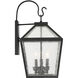 Woodstock 3 Light 24 inch Matte Black Outdoor Wall Lantern
