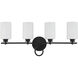 Woodbury 4 Light 28 inch Black Vanity Light Wall Light