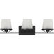 Klein 3 Light 24 inch Matte Black Bathroom Vanity Light Wall Light, Lighting One