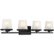 Klein 4 Light 33 inch Matte Black Bathroom Vanity Light Wall Light, Lighting One