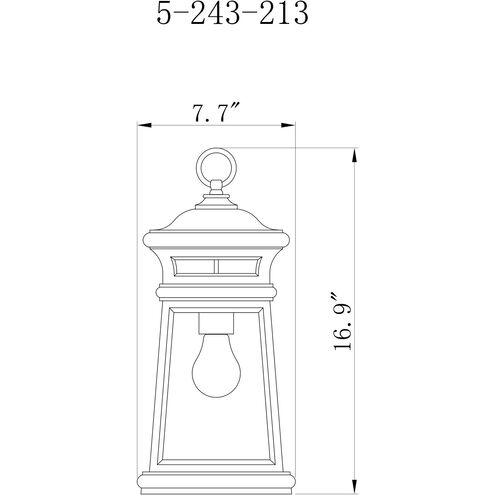 Taylor 1 Light 8 inch English Bronze with Gold Outdoor Hanging Lantern