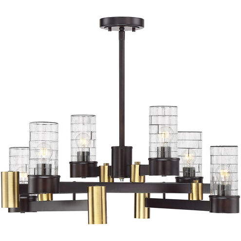 Bunker 10 Light 28 inch English Bronze and Warm Brass Chandelier Ceiling Light