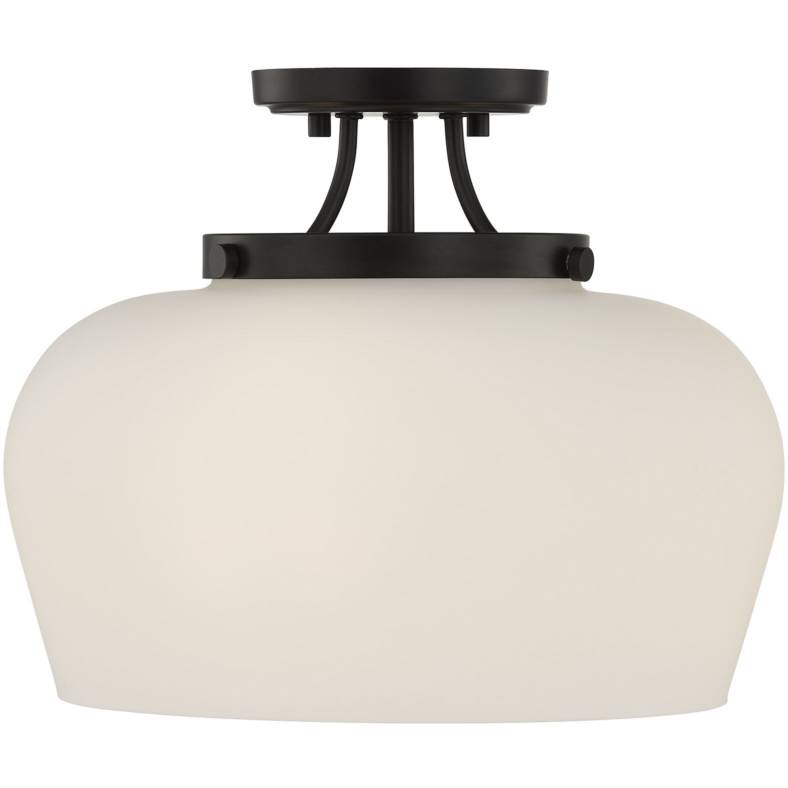 Octave 3 Light 13 inch Matte Black Semi-Flush Ceiling Light, Essentials