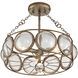 Warwick 3 Light 18 inch Brittannia Gold Convertible Semiflush Ceiling Light, Convertible