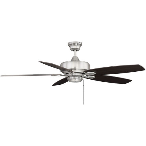 Wind Star 52 inch Brushed Pewter with Chestnut and Grey Wood Blades Ceiling Fan
