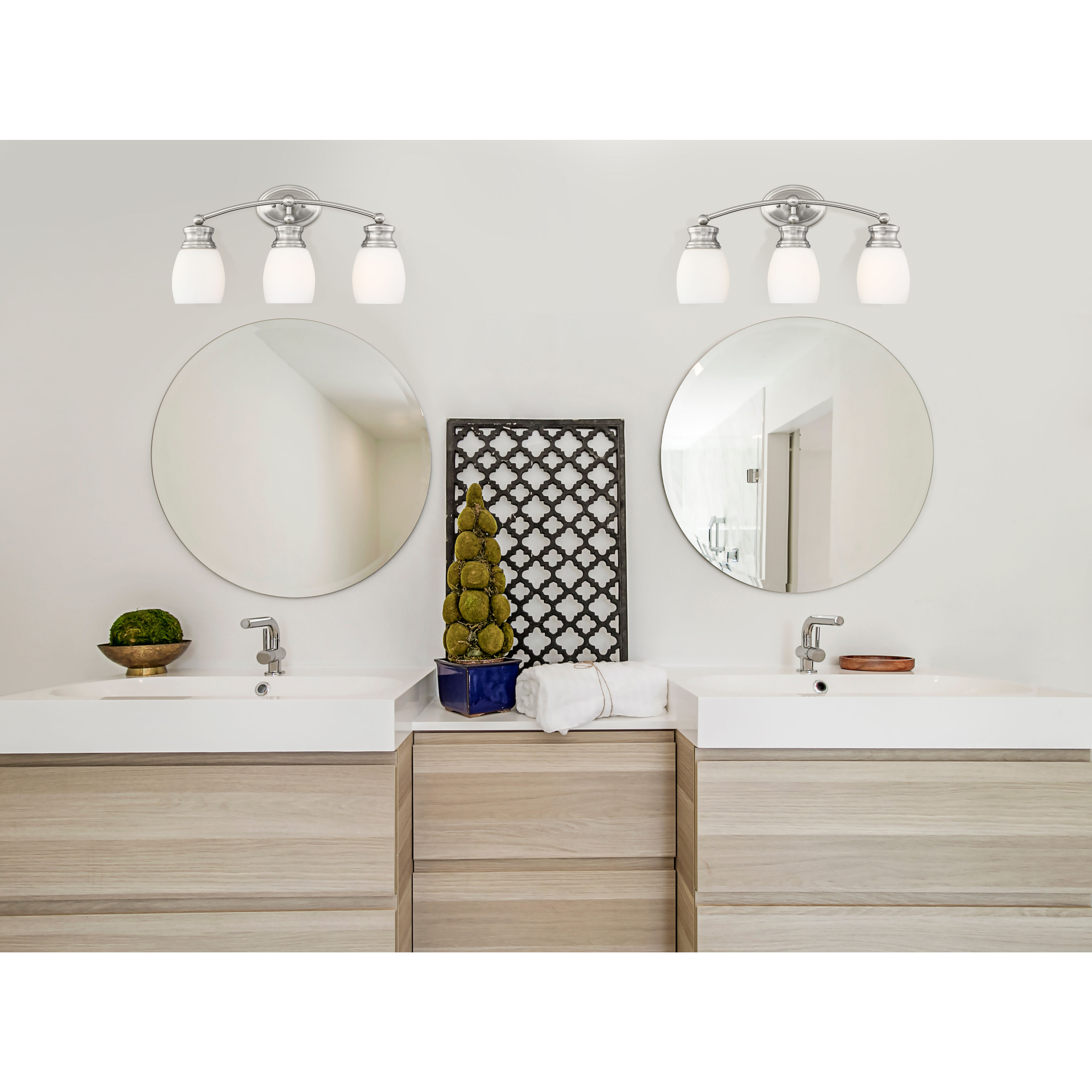 Elise 3 Light 20.5 inch Satin Nickel Bathroom Vanity Light Wall Light, Essentials