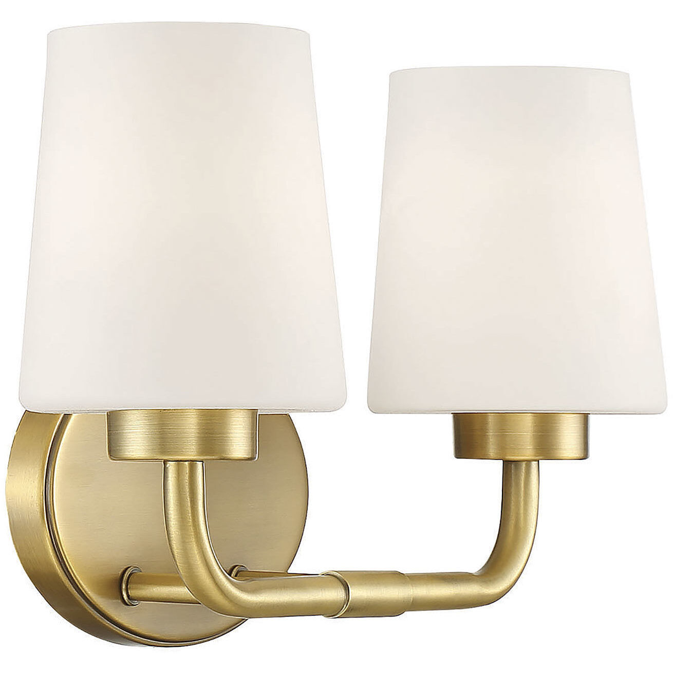 Capra 2 Light 15 inch Warm Brass Bathroom Vanity Light Wall Light, Essentials