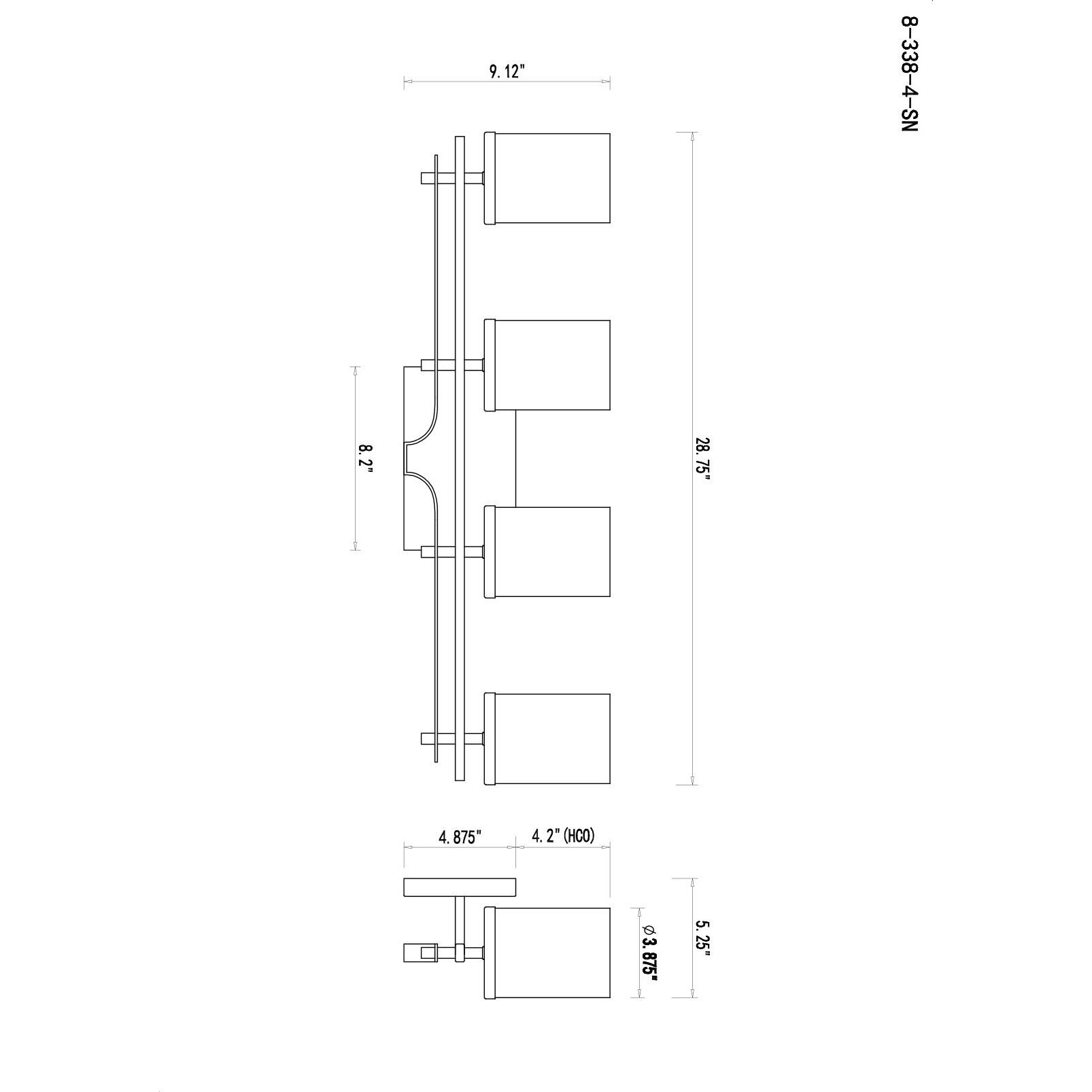 Colton 4 Light 28.5 inch Satin Nickel Bathroom Vanity Light Wall Light, Essentials