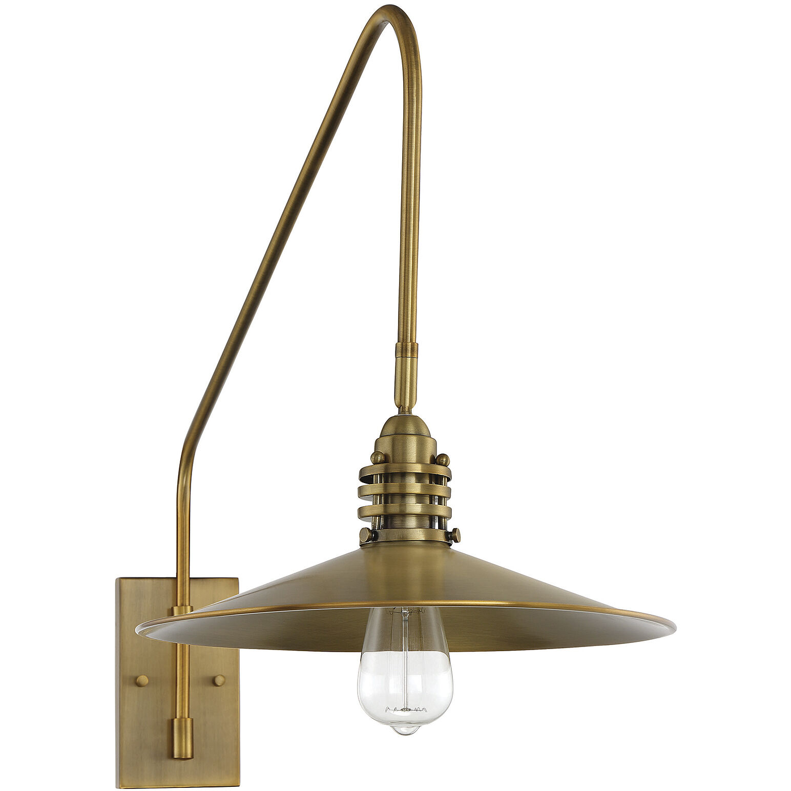 Wheaton 38 inch 60 watt Warm Brass Adjustable Wall Sconce Wall Light