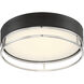 Creswell LED 15 inch Satin Nickel Flush Mount Ceiling Light, Oval