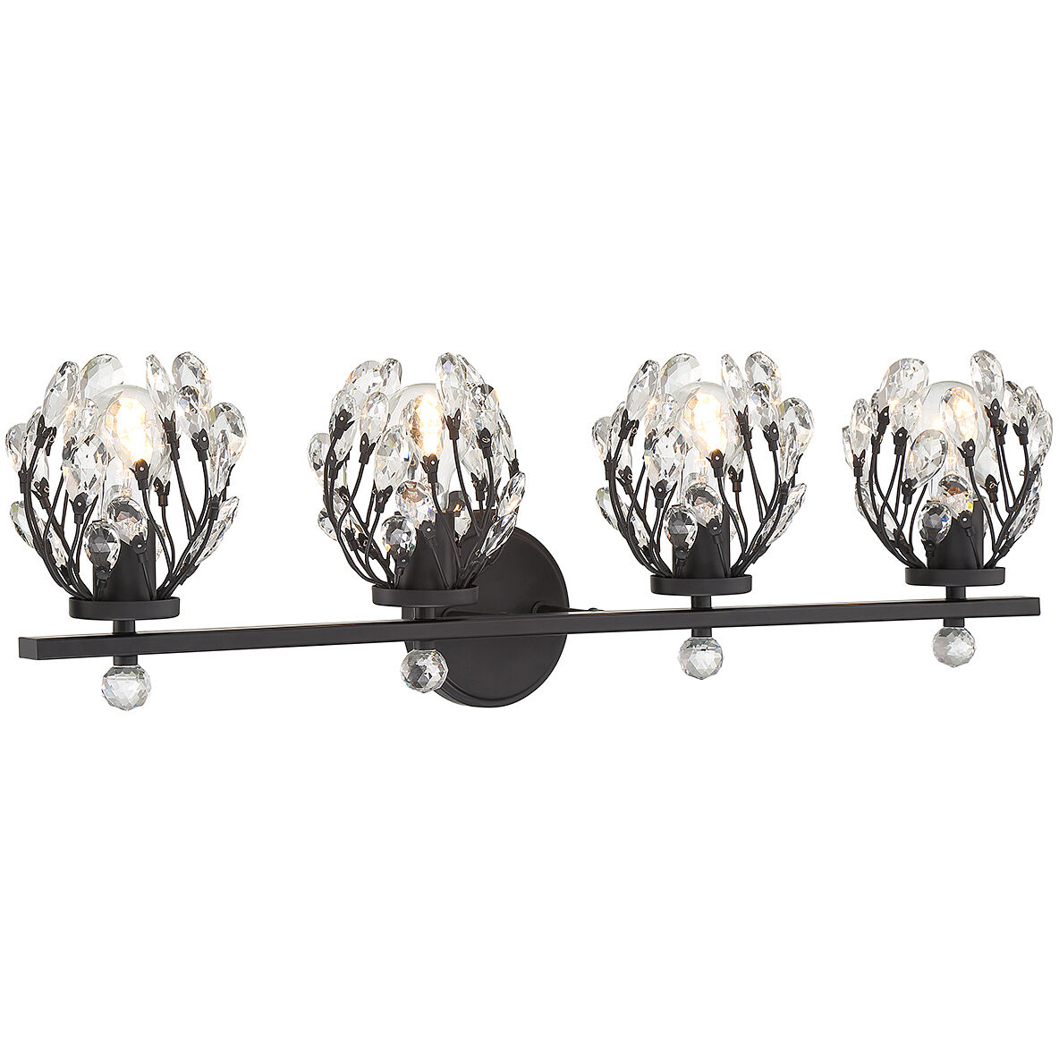 Black and silver vanity light top
