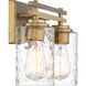 Baxter 2 Light 15 inch Warm Brass Bathroom Vanity Light Wall Light, Lighting One