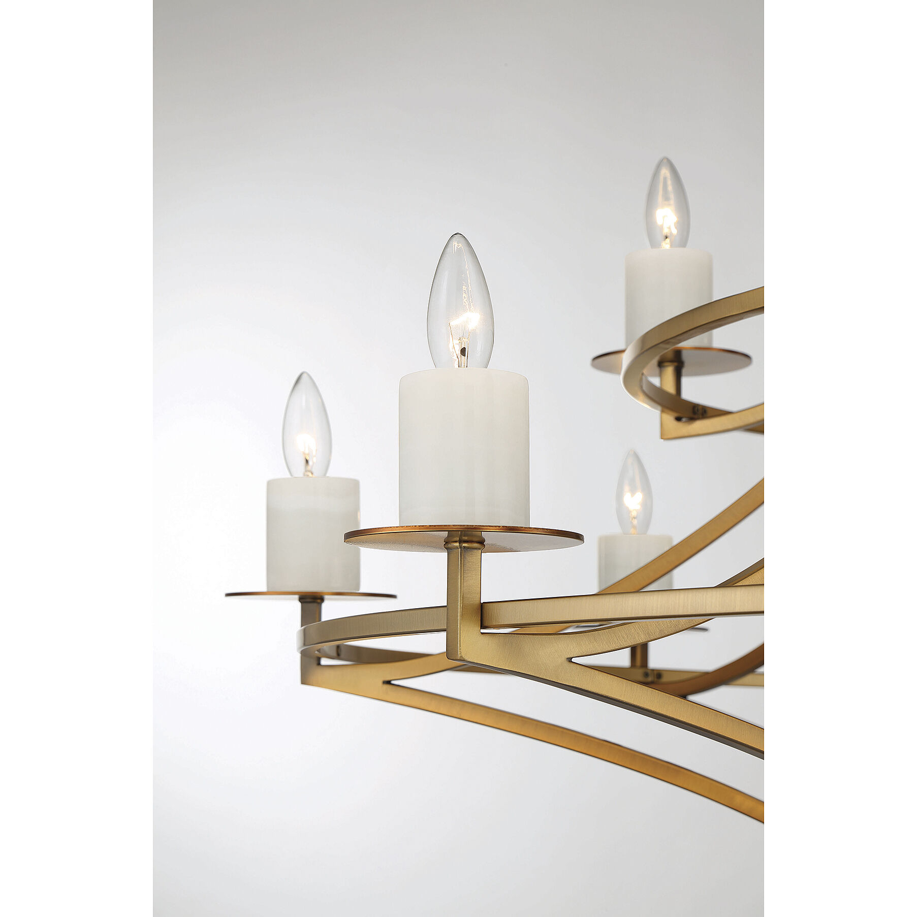 Director 12 Light 50 inch Warm Brass Chandelier Ceiling Light