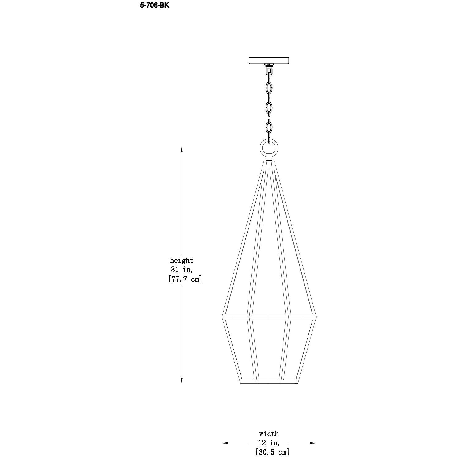 Peninsula 1 Light 12 inch Black Outdoor Hanging Lantern