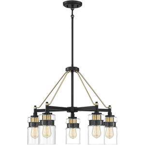 Colfax 5 Light 25 inch Bronze with Brass Accents Chandelier Ceiling Light