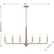 Cannon 6 Light 44 inch Warm Brass and Rope Chandelier Ceiling Light