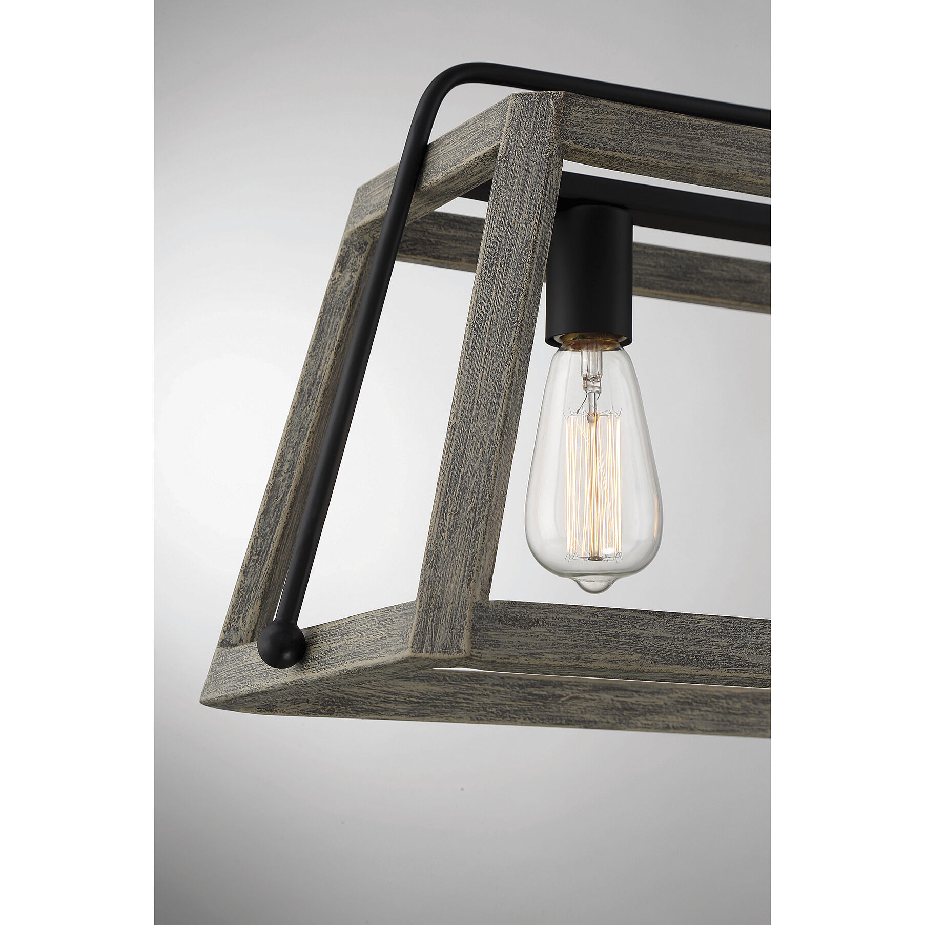 Hasting 5 Light 42 inch Noblewood with Iron Linear Chandelier Ceiling Light